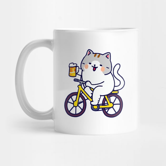 Kawaii Cute Fat Cat On a Bike by kawaii creatures